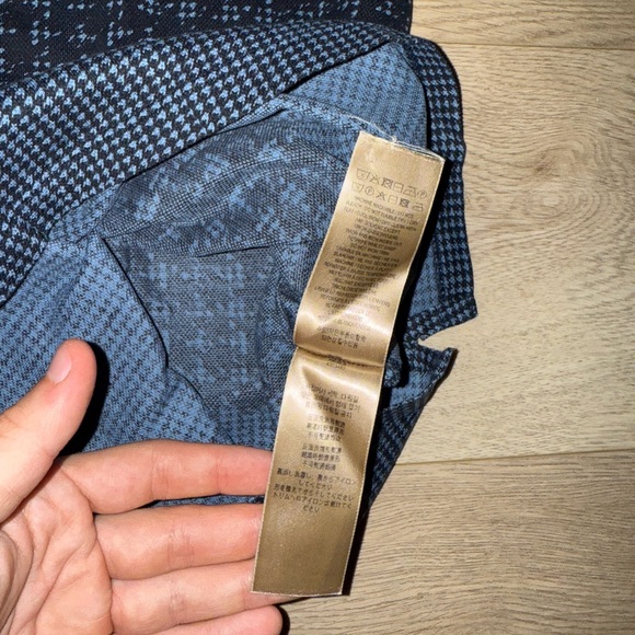Burberry Textured Knit Appliqué Logo Blue Polo Shirt - Picture 8 of 11